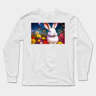 bunny  flower bush Long Sleeve T-Shirt